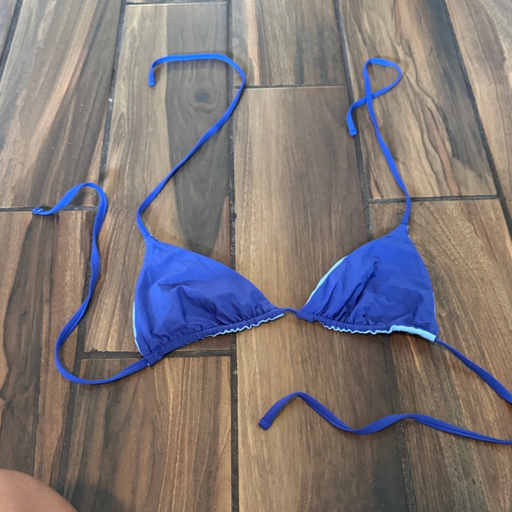 Blue Triangle Bikini Top